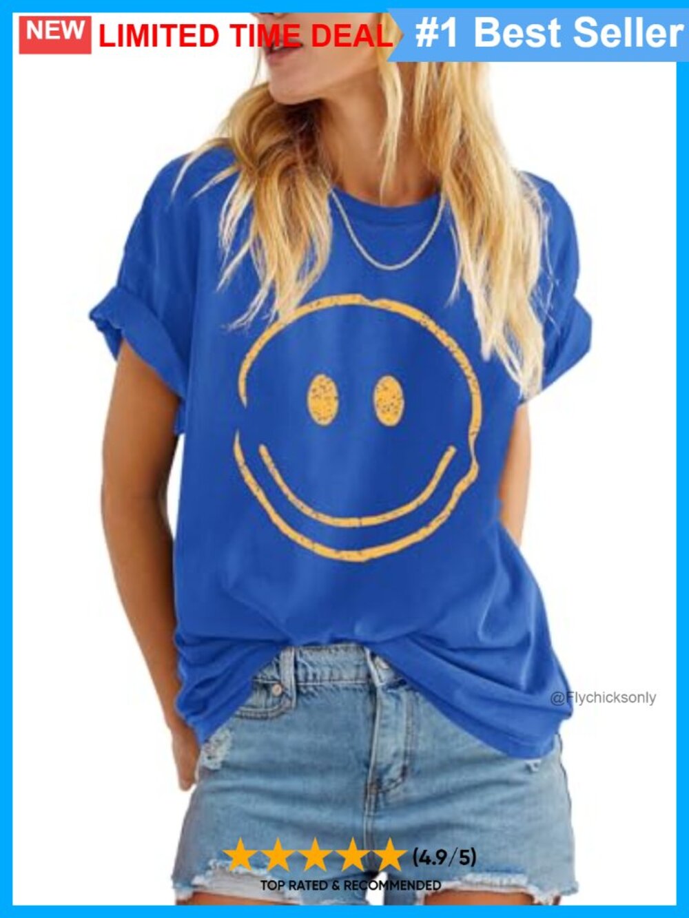 Womens Smile Face Graphic T-Shirt Crewneck Short Sleeve Casual Summer Tee